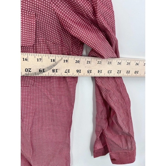 Express Viscose Blend Button-Down Collared Polka Dot Blouse Women's Medium - Picture 8 of 10